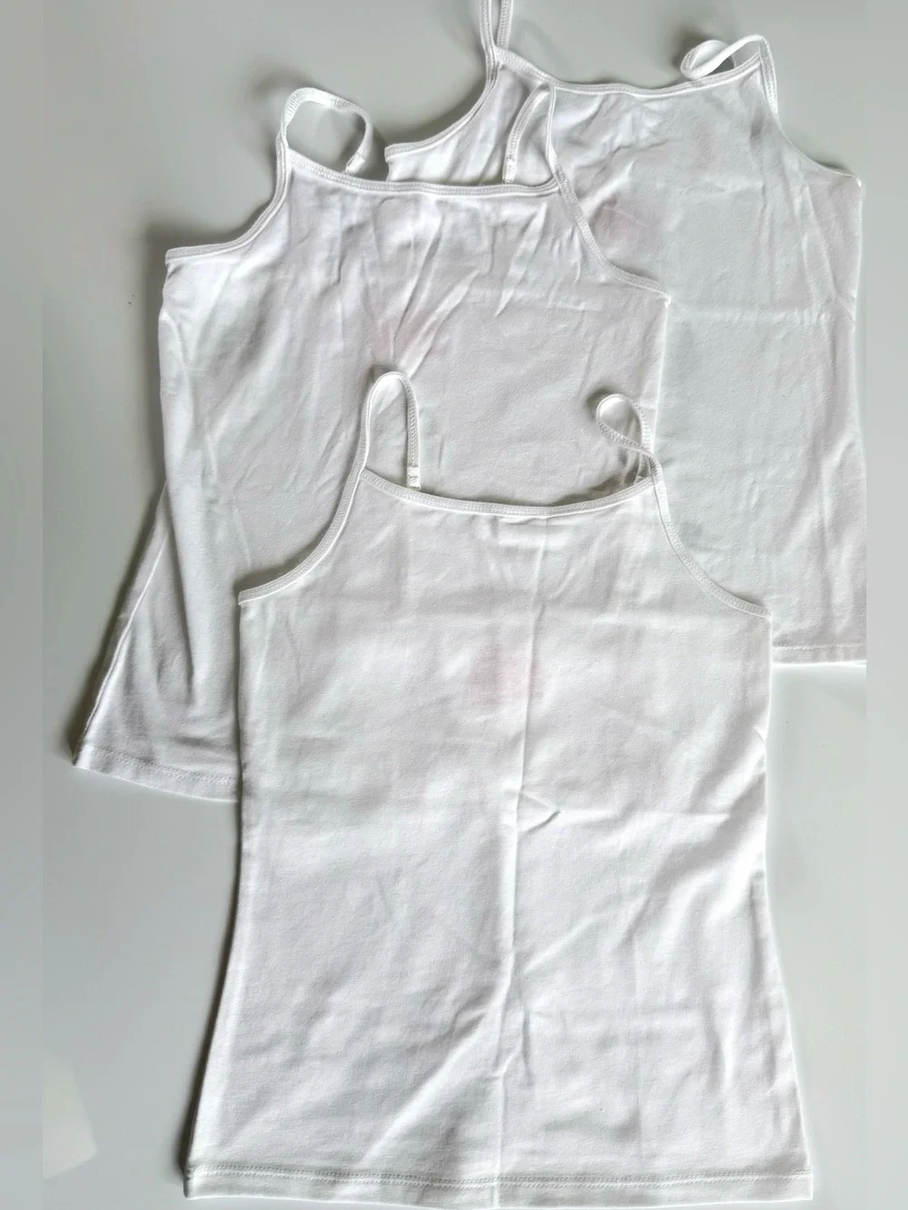 Cat & Jack Girls Small (6/7) Cami Tank Top Undershirt Layering Cotton White NWOT